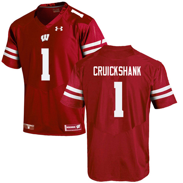 Wisconsin Badgers Men's #1 Aron Cruickshank NCAA Under Armour Authentic Red College Stitched Football Jersey DK40O13LH